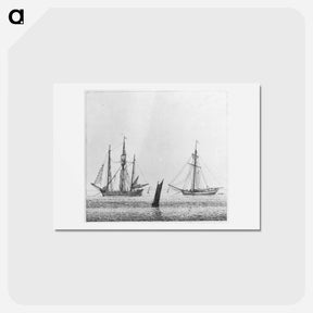 アートポストカード-Sea with ships - カスパー ダーヴィト フリードリヒ Postcard.
