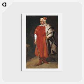 アートポストカード-Portrait of the Buffoon 'Redbeard', Cristobal de Castaneda - ディエゴ ベラスケス Postcard.
