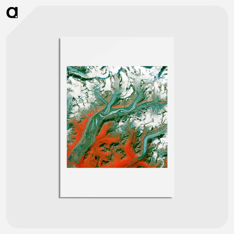アートポストカード-Sustina Glacier, Alaska Range
 - 上空からの地球 Postcard.