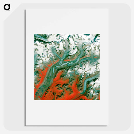 アートポスター-Sustina Glacier, Alaska Range
 - 上空からの地球 Poster.