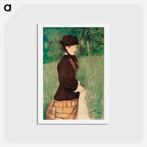 アートポストカード-Young Woman in a Garden - エドゥアール マネ Postcard.