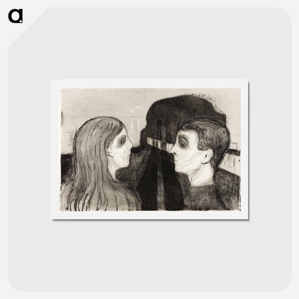 アートポストカード-Attraction II - エドヴァルド ムンク Postcard.
