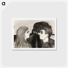 アートポストカード-Attraction II - エドヴァルド ムンク Postcard.