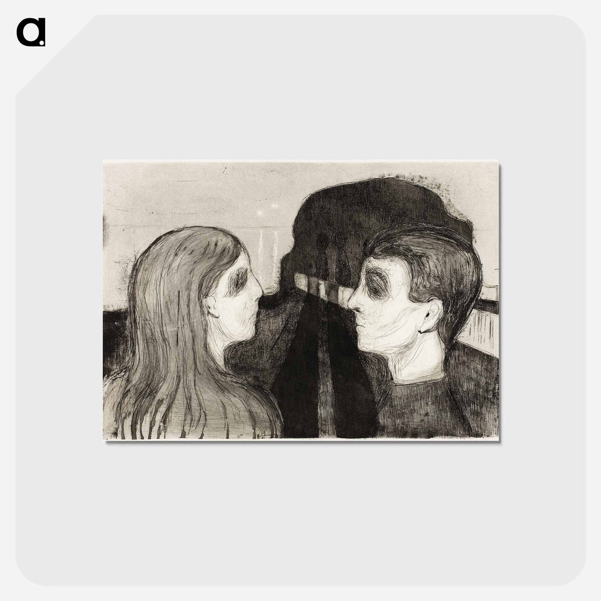 アートポストカード-Attraction II - エドヴァルド ムンク Postcard.