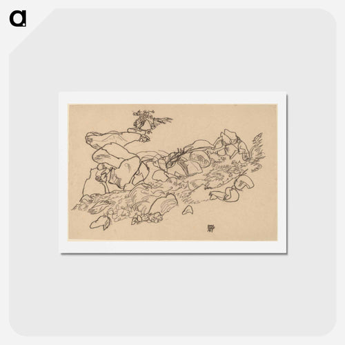 Mountain Stream - Egon Schiele Postcard.