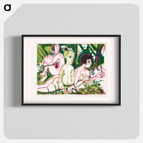 アートポスター-Nude Women with a Child in the Forest - エルンスト ルートヴィヒ キルヒナー Poster.
