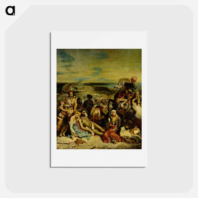 アートポストカード-The Massacre at Chios - ウジェーヌ ドラクロワ Postcard.