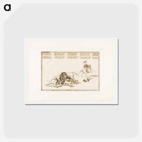 アートポストカード-They Loose Dogs on the Bull - フランシスコ デ ゴヤ Postcard.