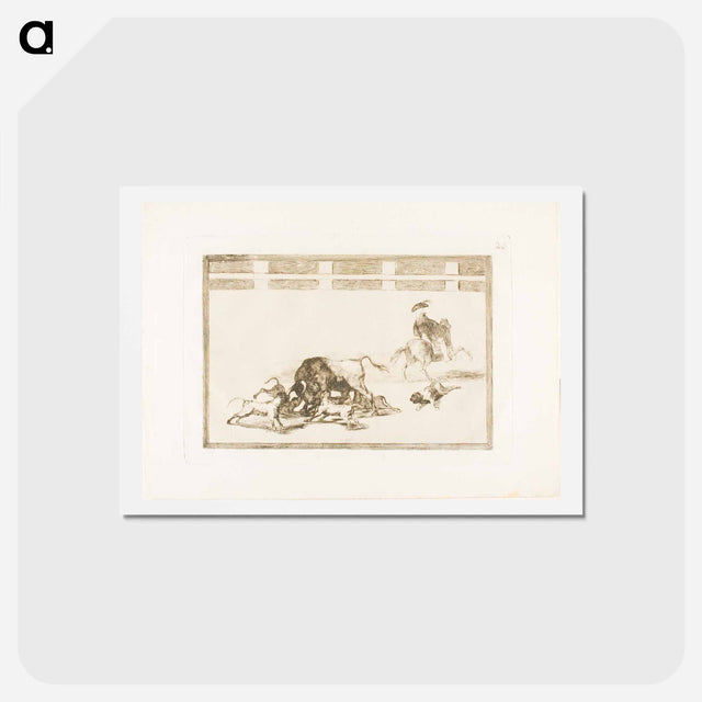 アートポストカード-They Loose Dogs on the Bull - フランシスコ デ ゴヤ Postcard.