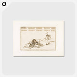 アートポストカード-They Loose Dogs on the Bull - フランシスコ デ ゴヤ Postcard.