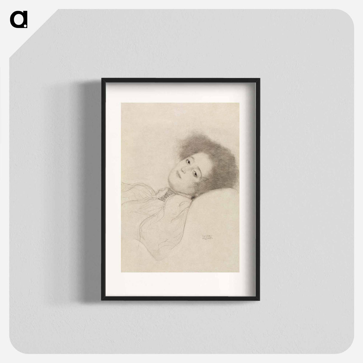 Portrait of a Young Woman Reclining - グスタフ クリムト Poster.