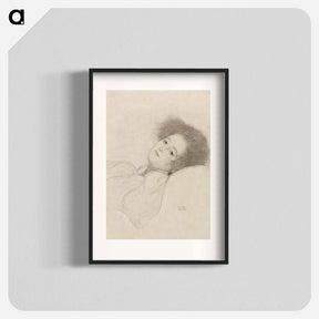 アートポスター-Portrait of a Young Woman Reclining - グスタフ クリムト Poster.