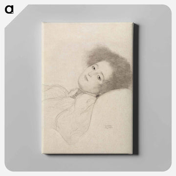 Portrait of a Young Woman Reclining - グスタフ クリムト Canvas.