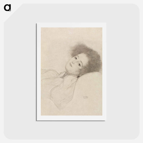 アートポストカード-Portrait of a Young Woman Reclining - グスタフ クリムト Postcard.