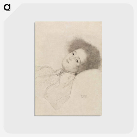 アートポストカード-Portrait of a Young Woman Reclining - グスタフ クリムト Postcard.