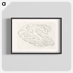 アートポスター-Zwemmende vrouwelijk naakt - レオ ヘステル Poster.