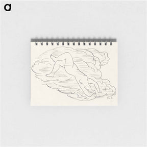 アートメモ帳-Zwemmende vrouwelijk naakt - レオ ヘステル Memo.