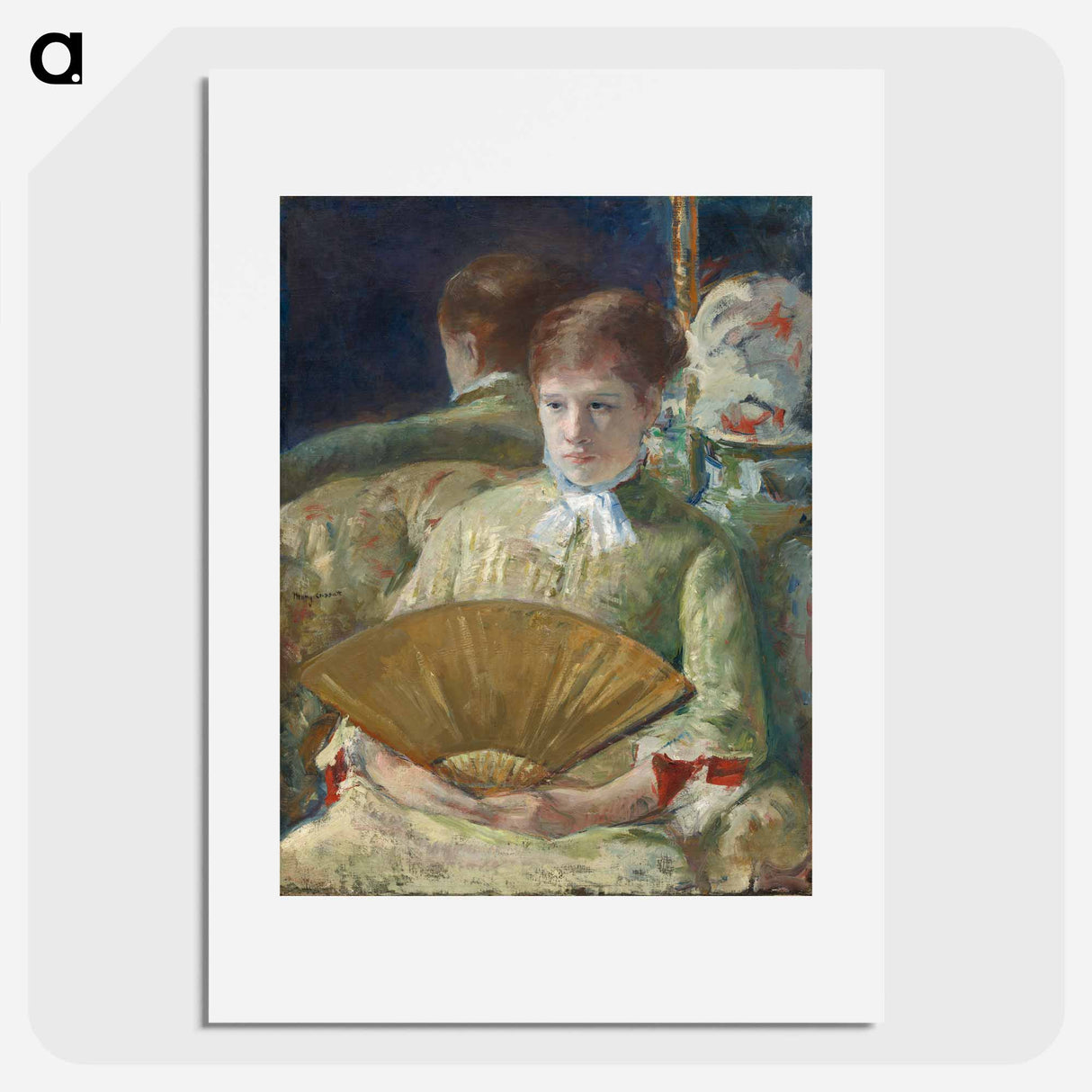 Woman with a Fan - メアリー カサット Poster.