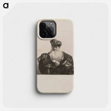 Old Man Seated with Flowing Beard, Fur Cap and Velvet Cloak - Rembrandt van Rijn Phone Case.