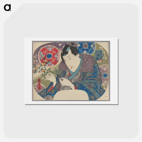 アートポストカード-Mitsuuji with Mountain Roses
 - 歌川 国貞 Postcard.