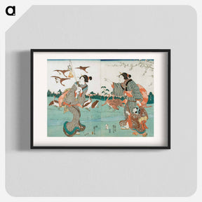 アートポスター-View of Yanagishima in Spring - 歌川 国芳 Poster.