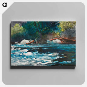 アートパネル-The Rapids, Hudson River, Adirondacks - ウィンスロー ホーマー Canvas.