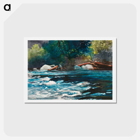 アートポストカード-The Rapids, Hudson River, Adirondacks - ウィンスロー ホーマー Postcard.