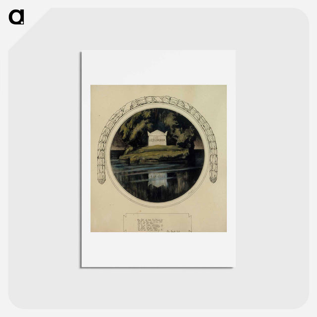 アートポストカード-Heinäkuun viides päivä -runon loppuvinjetti - アルバート エーデルフェルト Postcard.