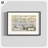 Kaart van de Zuidengelse kust tussen de Isle of Wight en Dover - アンティーク地図 Poster.