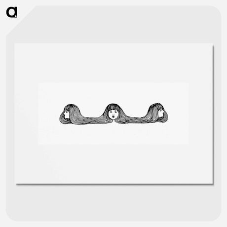 アートポスター-Three Girl Heads from Songs For Little People
 - 大英図書館 Poster.