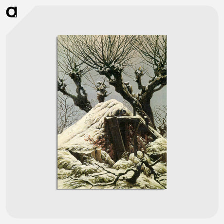 アートポストカード-Cabin in the Snow - カスパー ダーヴィト フリードリヒ Postcard.