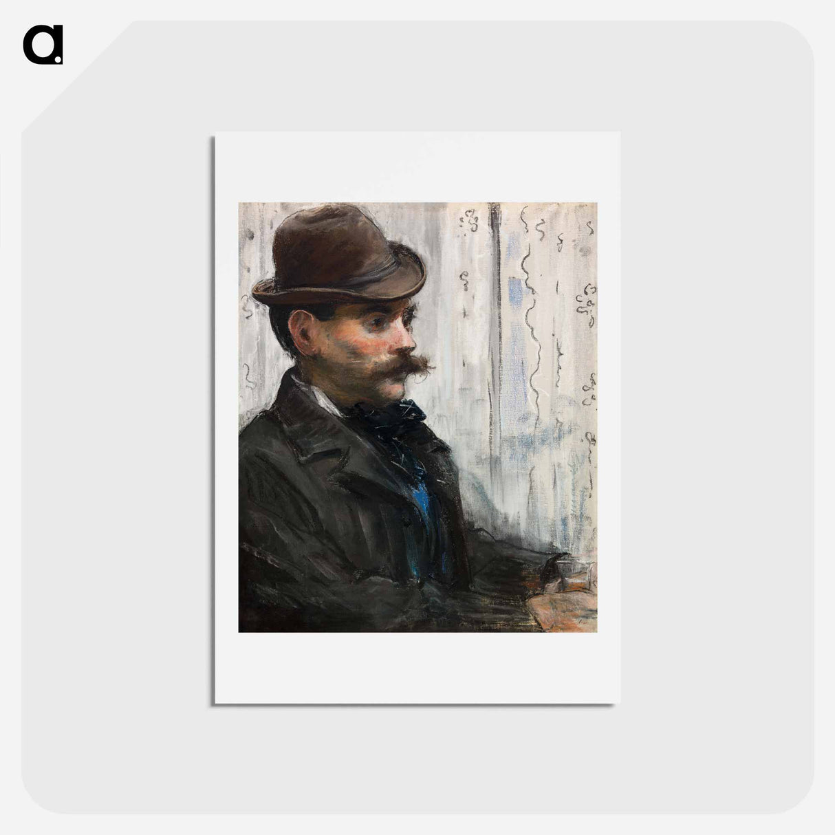 アートポストカード-Portrait of Alphonse Maureau - エドゥアール マネ Postcard.