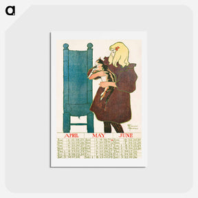 アートポストカード-Vintage calendar print by Edward Penfield - エドワード ペンフィールド Postcard.