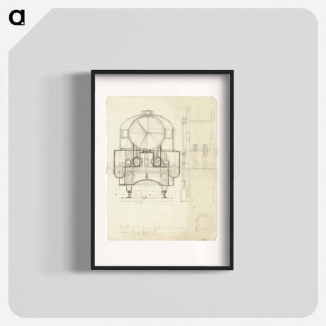 アートポスター-Locomotive from the front (child's drawing) - エゴン シーレ Poster.