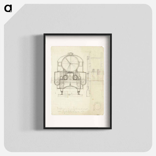 アートポスター-Locomotive from the front (child's drawing) - エゴン シーレ Poster.