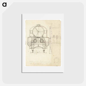アートポストカード-Locomotive from the front (child's drawing) - エゴン シーレ Postcard.
