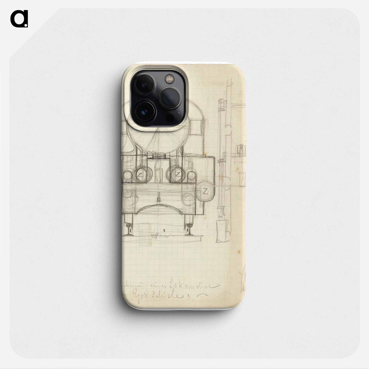 Locomotive from the front (child's drawing) - エゴン シーレ Phone Case.