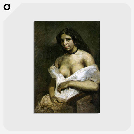 アートポストカード-A Mulatto Woman - ウジェーヌ ドラクロワ Postcard.