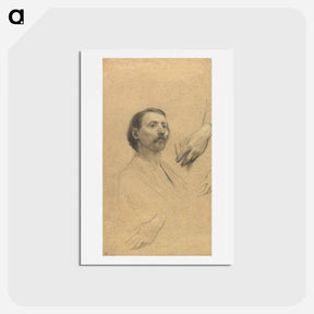 アートポストカード-Head and.Hand Study for a Portrait of a Gentleman - グスタフ クリムト Postcard.