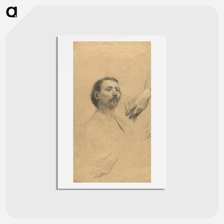 アートポストカード-Head and.Hand Study for a Portrait of a Gentleman - グスタフ クリムト Postcard.