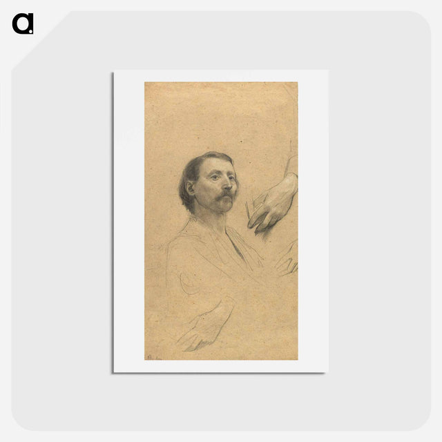 アートポストカード-Head and.Hand Study for a Portrait of a Gentleman - グスタフ クリムト Postcard.