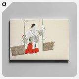 アートパネル-Masked man from Momoyogusa–Flowers of a Hundred Generations - 神坂 雪佳 Canvas.