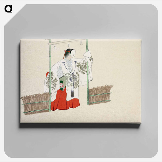 アートパネル-Masked man from Momoyogusa–Flowers of a Hundred Generations - 神坂 雪佳 Canvas.