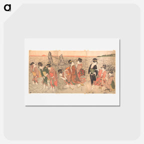 アートポストカード-Women Worshipping the Rising Sun between the Twin Rocks at Ise - 喜多川 歌麿 Postcard.