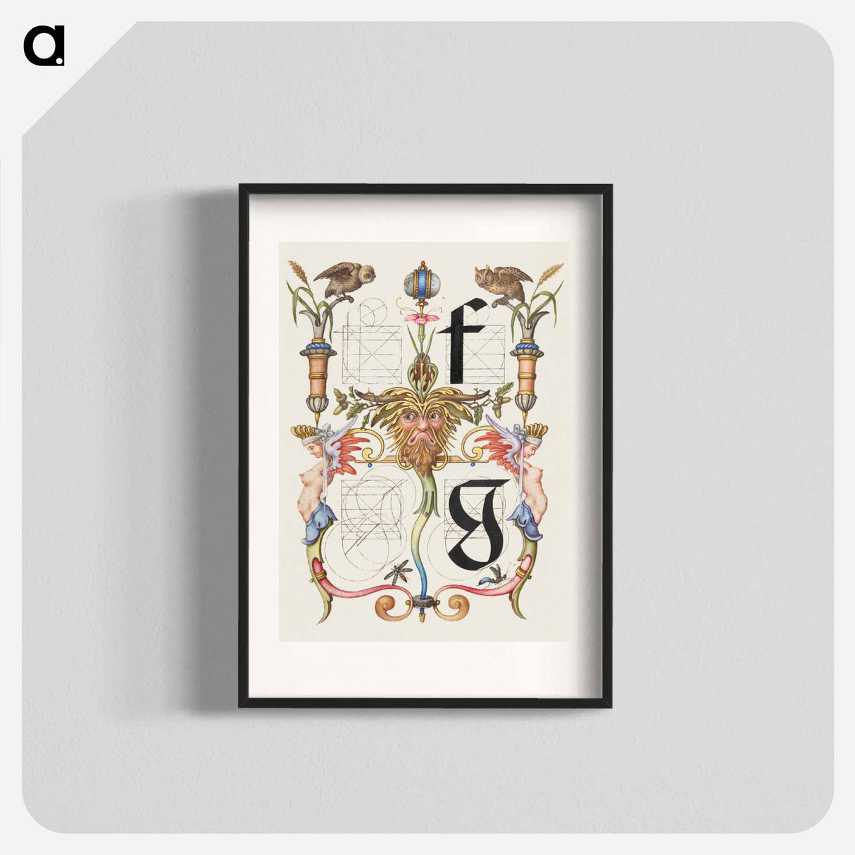 アートポスター-Guide for Constructing the Letters f and g from Mira Calligraphiae Monumenta
 - 書道のお手本 Poster.