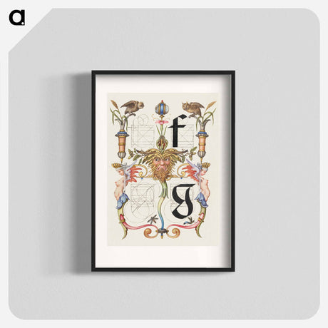 アートポスター-Guide for Constructing the Letters f and g from Mira Calligraphiae Monumenta
 - 書道のお手本 Poster.