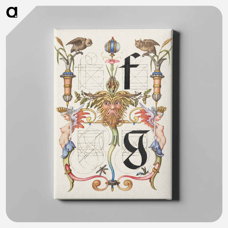 アートパネル-Guide for Constructing the Letters f and g from Mira Calligraphiae Monumenta
 - 書道のお手本 Canvas.