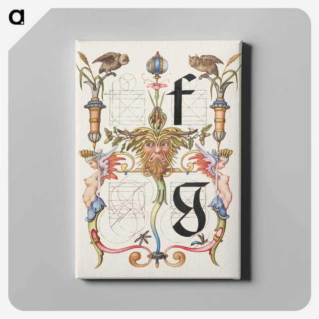 アートパネル-Guide for Constructing the Letters f and g from Mira Calligraphiae Monumenta
 - 書道のお手本 Canvas.
