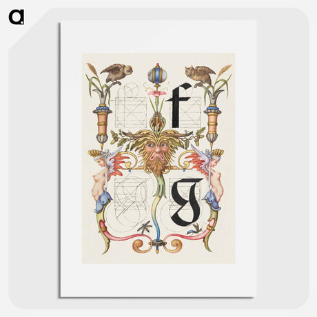 アートポスター-Guide for Constructing the Letters f and g from Mira Calligraphiae Monumenta
 - 書道のお手本 Poster.