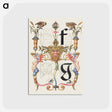 アートポストカード-Guide for Constructing the Letters f and g from Mira Calligraphiae Monumenta
 - 書道のお手本 Postcard.